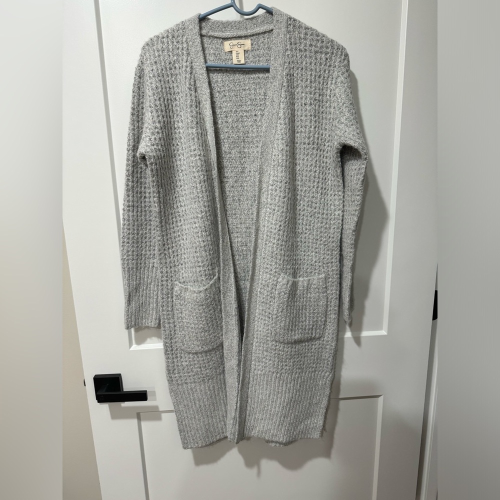 Gray Women's Long Cardigan Sweater